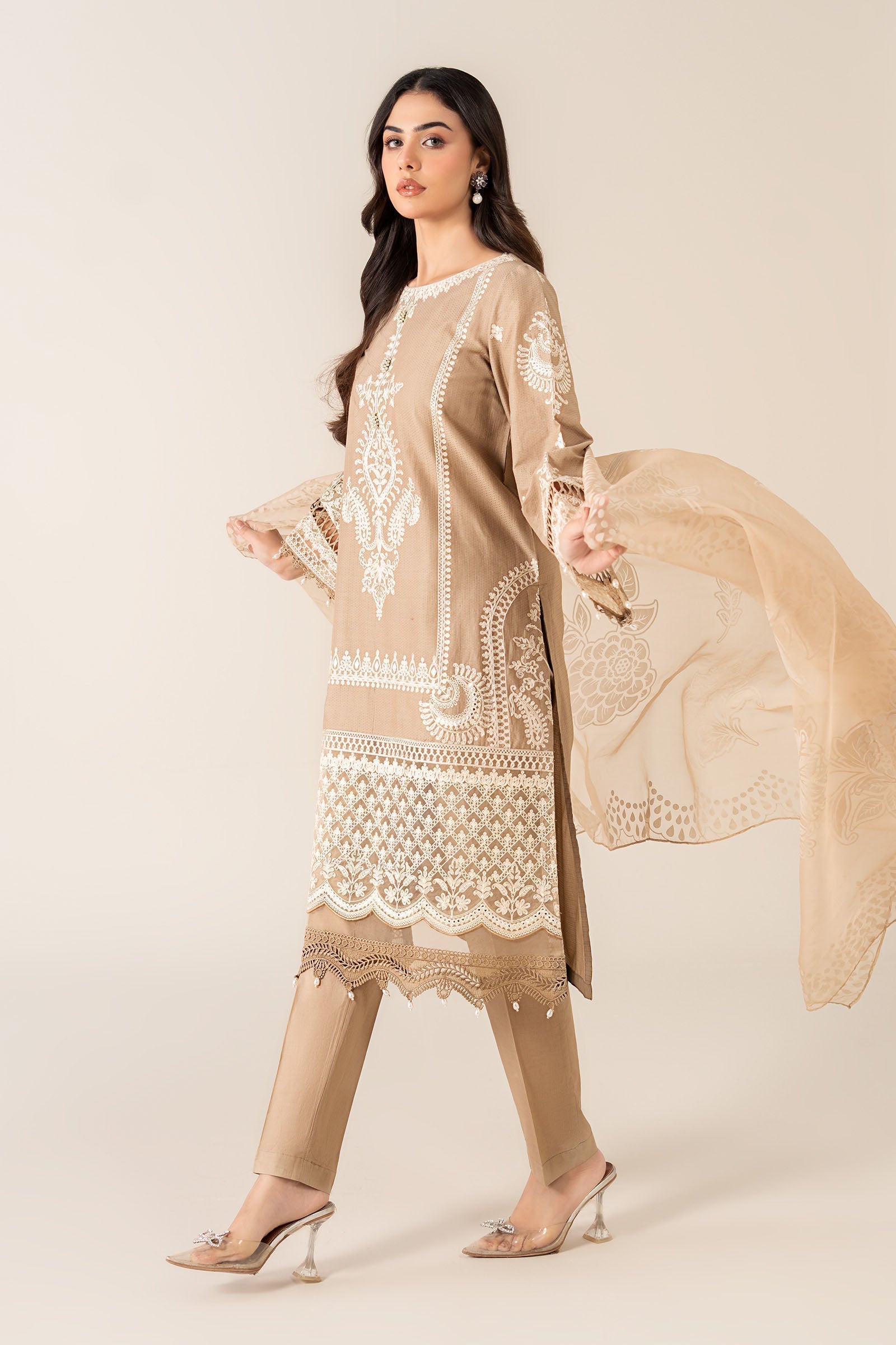 Maria B | Luxury Winter Pret 25 | DW-EA23-26R1-Coffee
