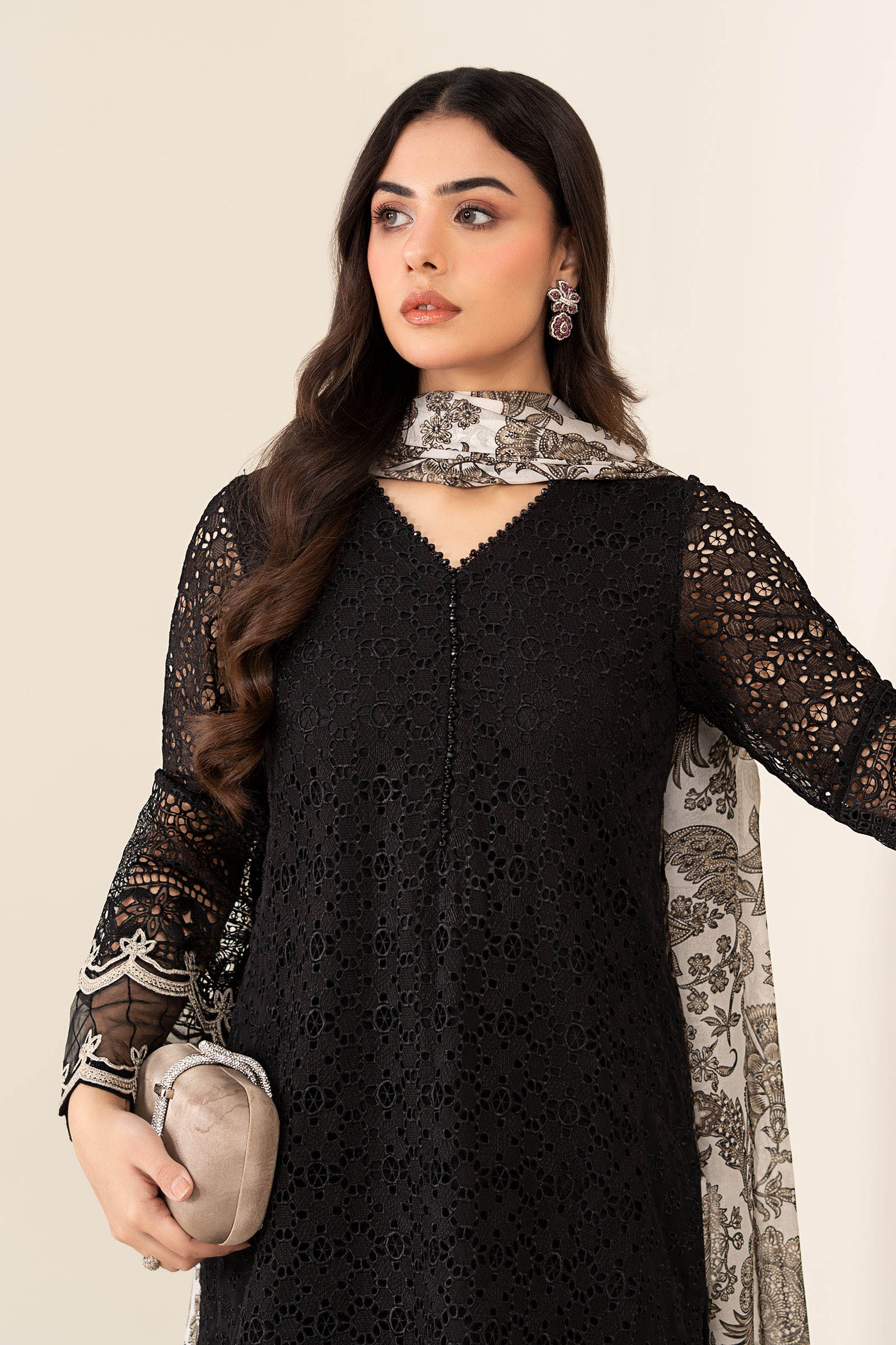 Maria B | Pre Fall Dresses | 3 Piece Embroidered Chiffon Suit BB