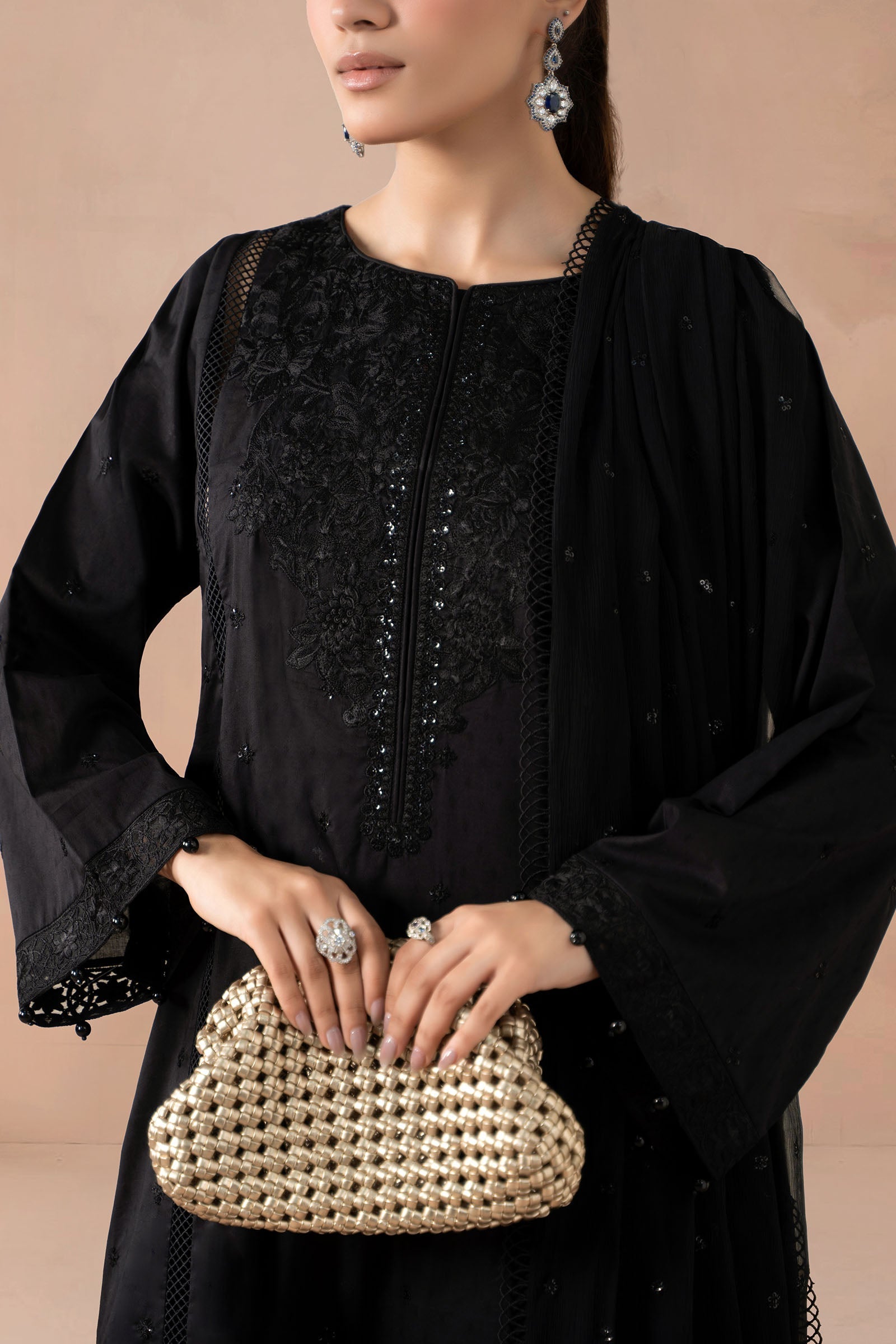 Maria B | Luxury Winter Pret 25 | DW-MN24-12R1-Black