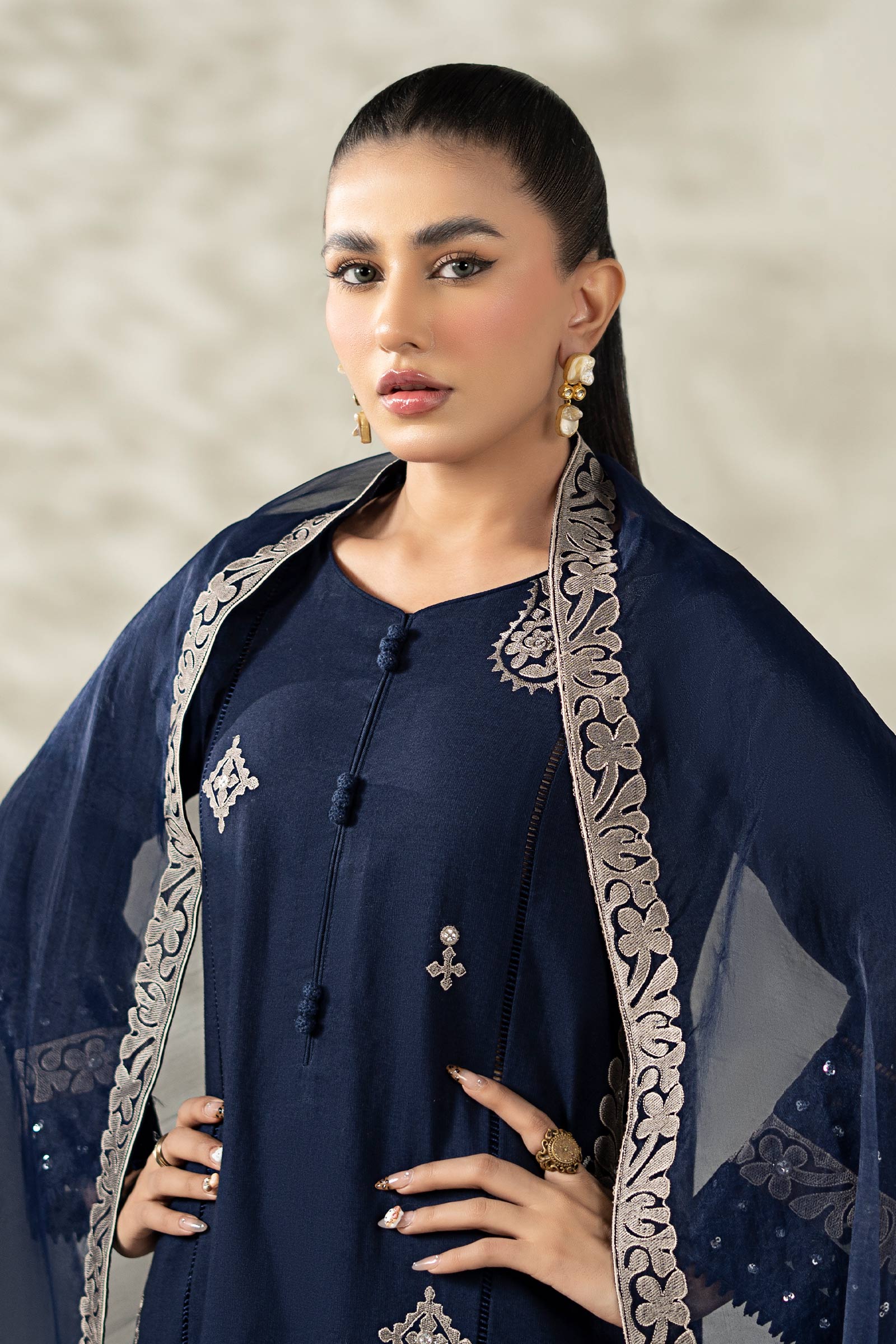 Maria B | Pre Fall Dresses | 3 Piece Embroidered Marina Suit ZX
