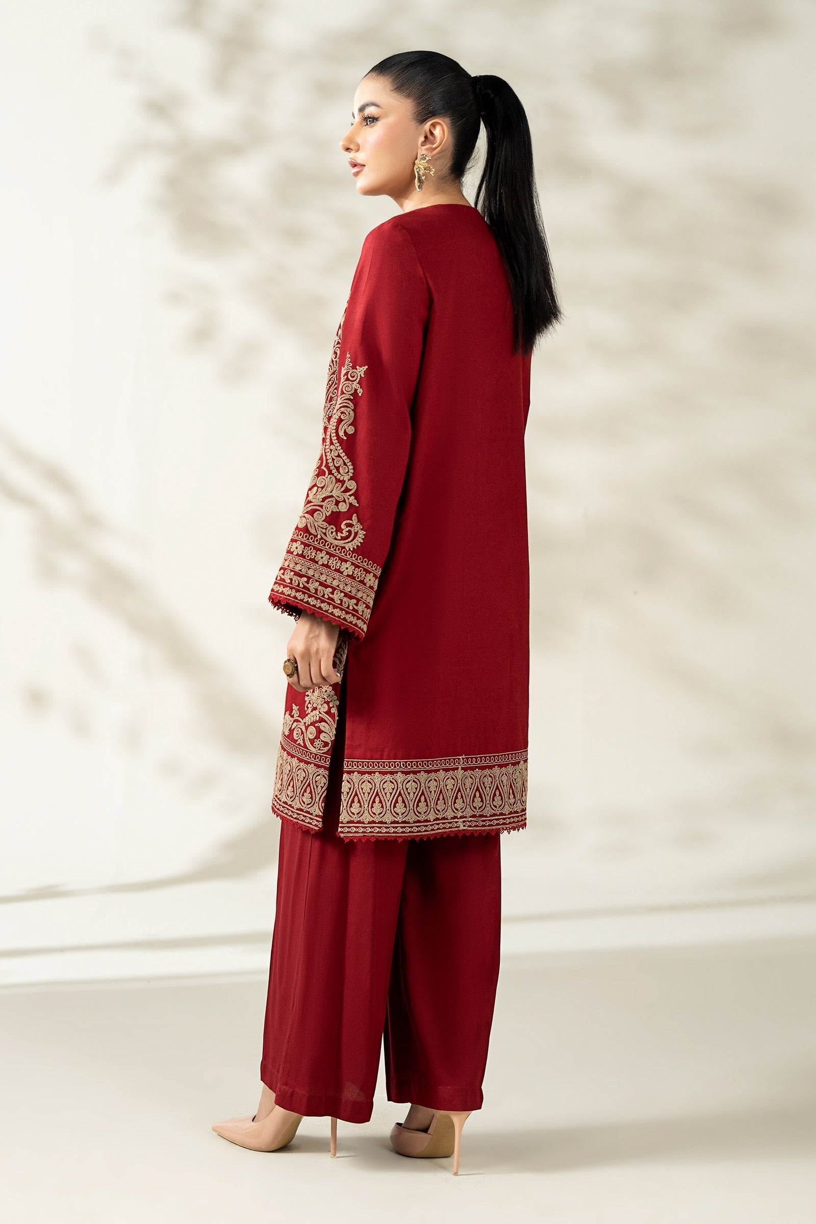 Maria B | Luxury Winter Pret 25 | DW-W25-58-Maroon