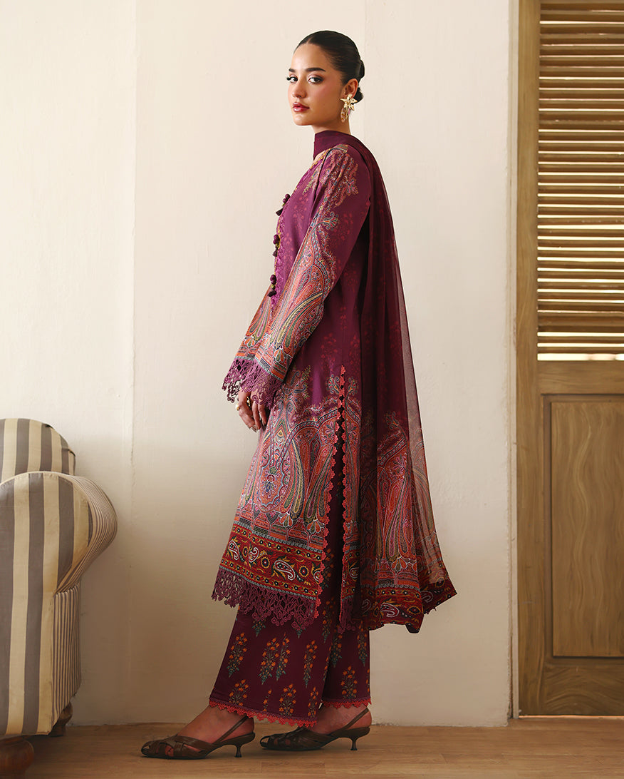 Roheenaz | Eclat Garden Printed Lawn | Dahlia Dream