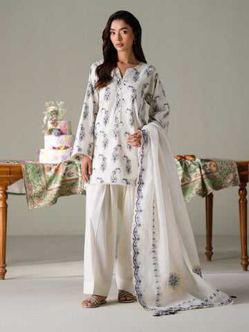 Faiza Faisal | FNF Printed Lawn | IVORY PETALS