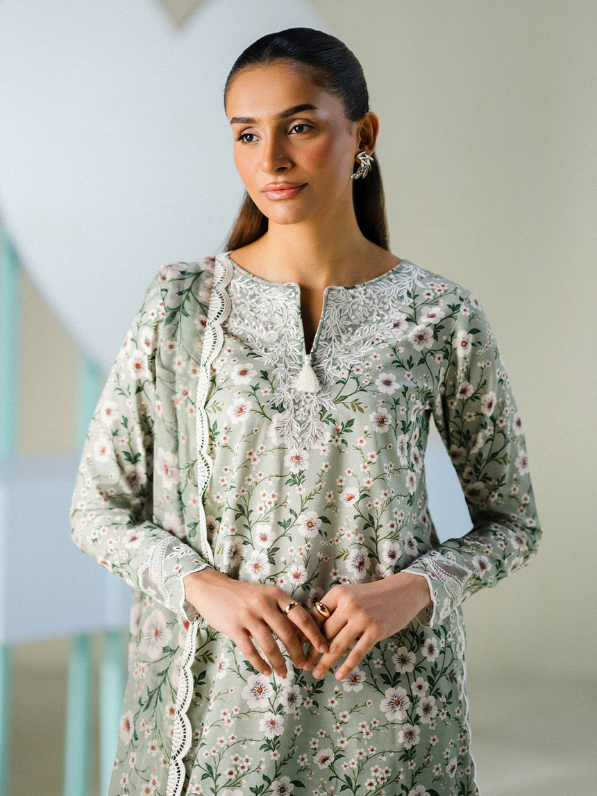 Faiza Faisal | FNF Printed Lawn | MINT MUSE