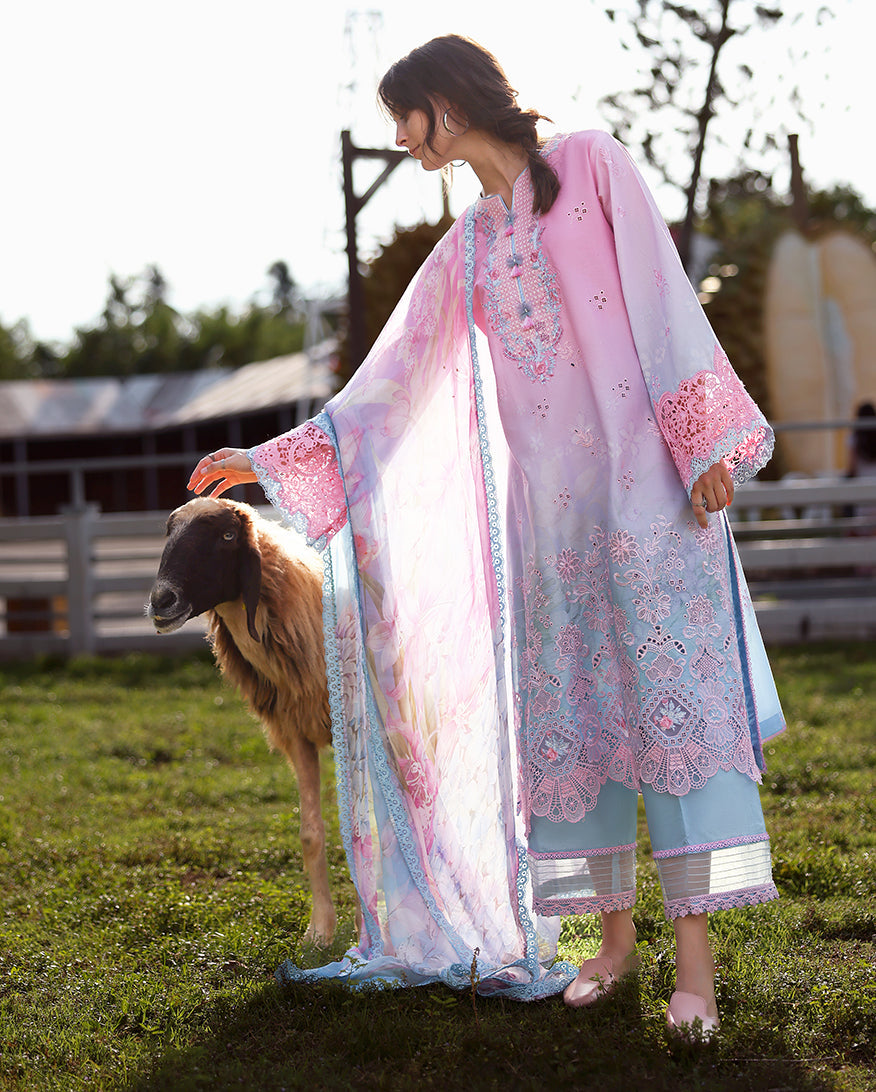 Mushq | Solace Ombre Chikankari | Faint Blossom