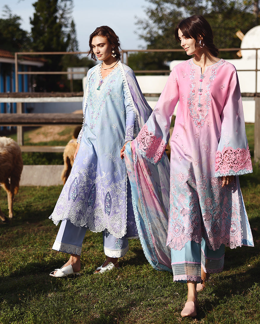 Mushq | Solace Ombre Chikankari | Faint Blossom