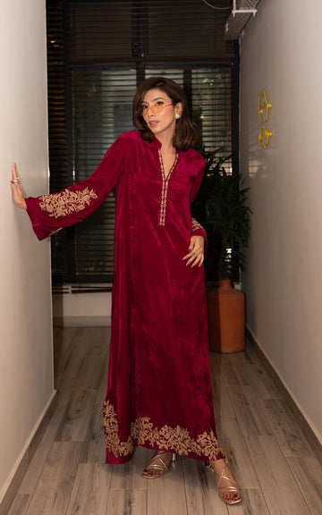 Asifa and Nabeel | Zephyr Formals | Fuchsia Royalty Kaftan