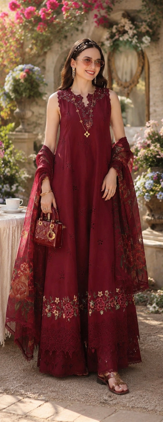 Noor by Saadia Asad | Noor Eid Printskhas 26 | D14 – Ruby Royale