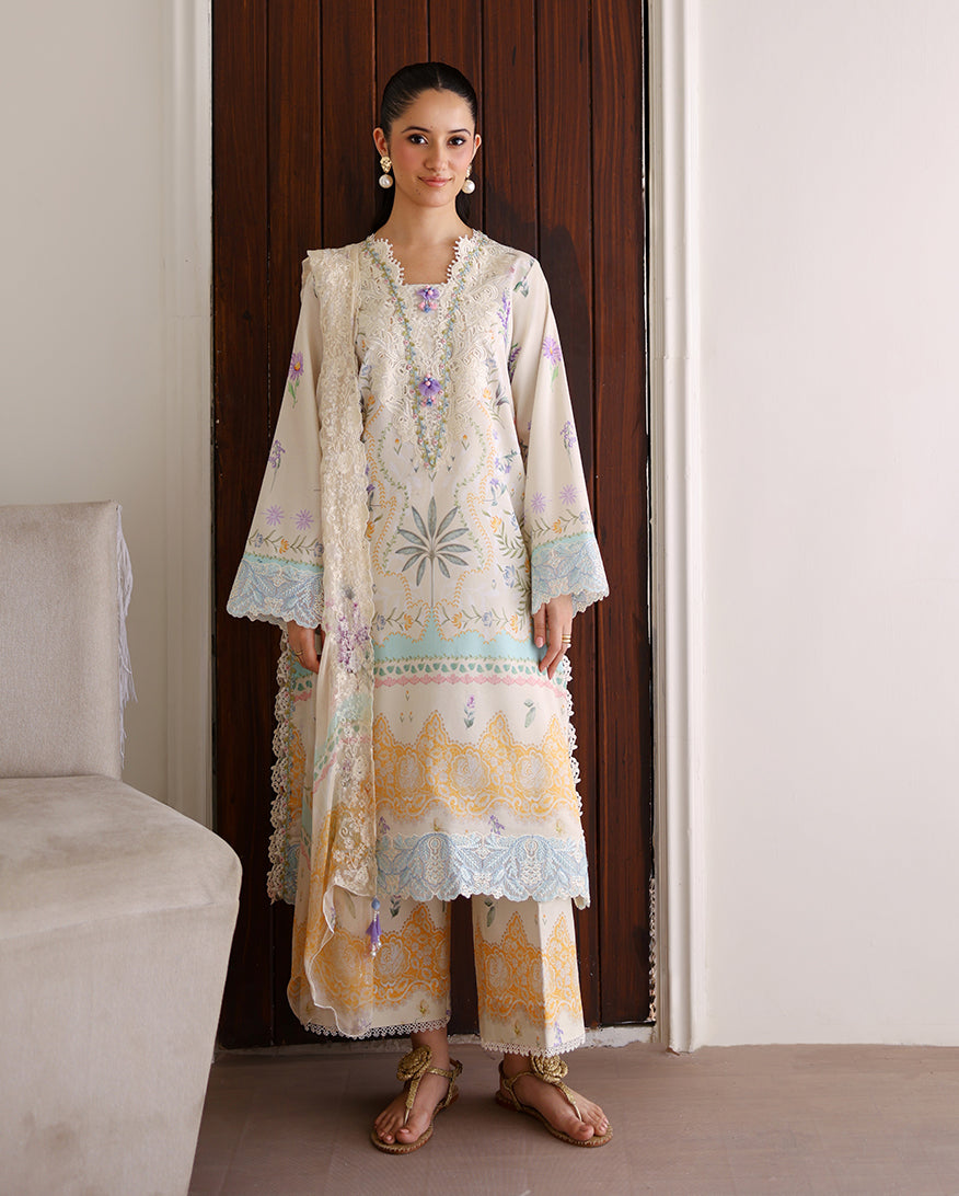 Roheenaz | Sunlit Tales Printed Embroidered Edit | Glowleaf