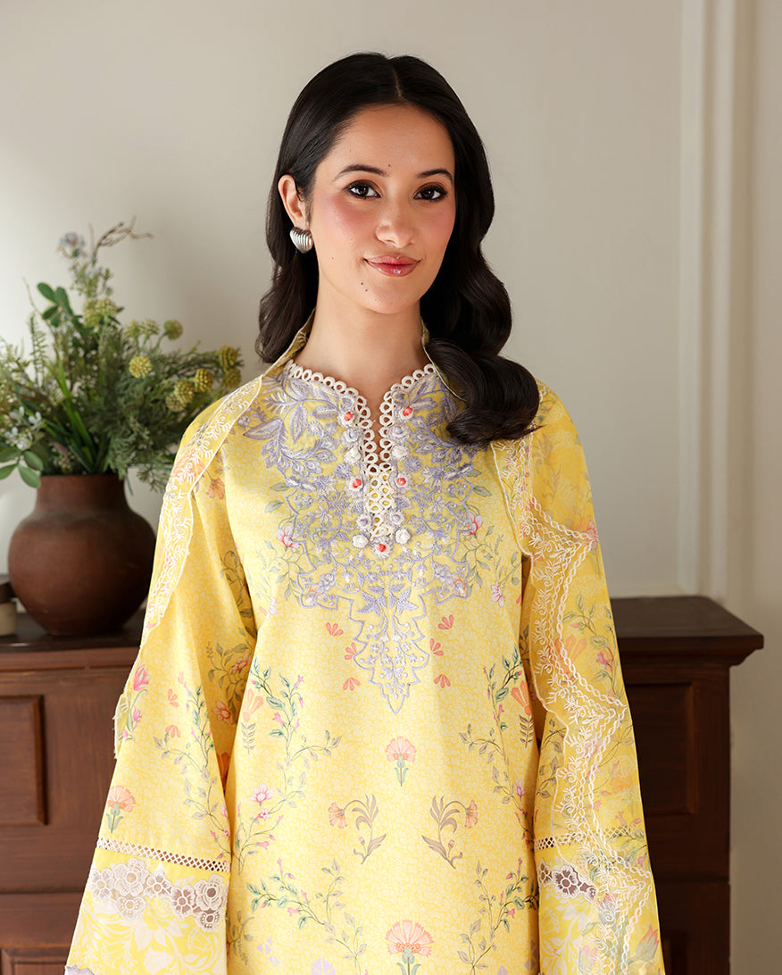 Roheenaz | Sunlit Tales Printed Embroidered Edit | Honey Haze