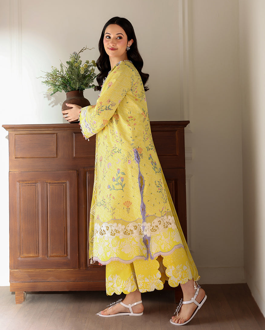 Roheenaz | Sunlit Tales Printed Embroidered Edit | Honey Haze