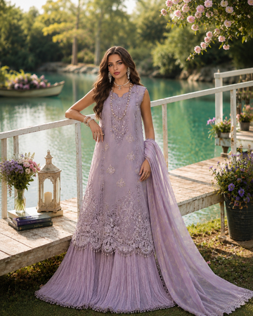 Noor by Saadia Asad | Noor Eid Printskhas 26 | D4 – Lavender Lights
