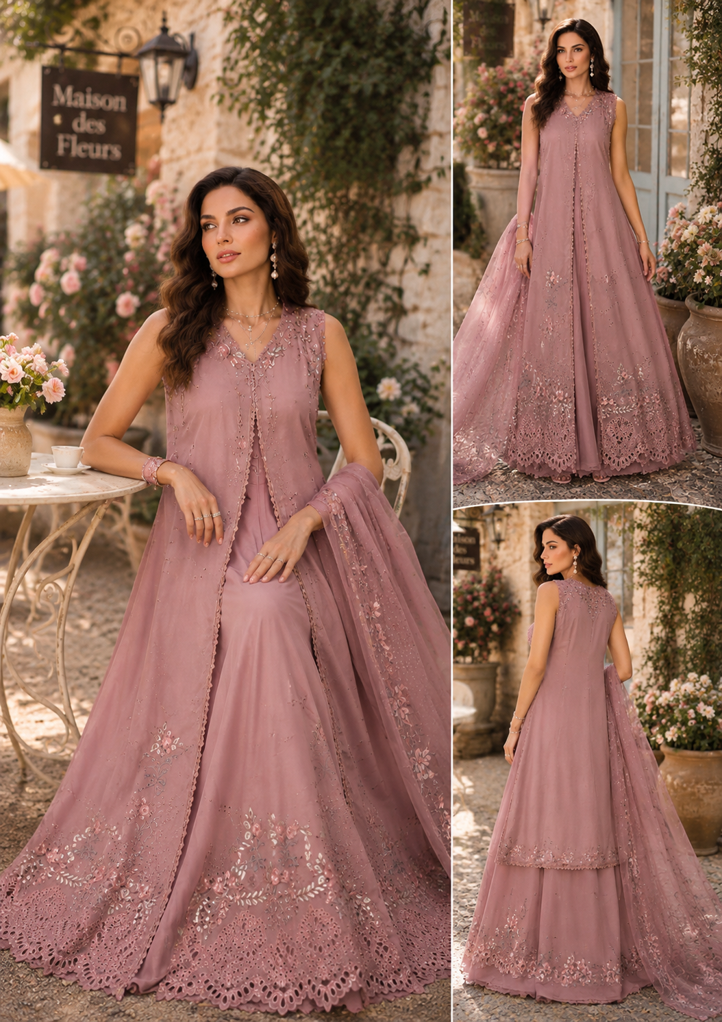 Noor by Saadia Asad | Noor Eid Printskhas 26 | D3 – Rose Éclat
