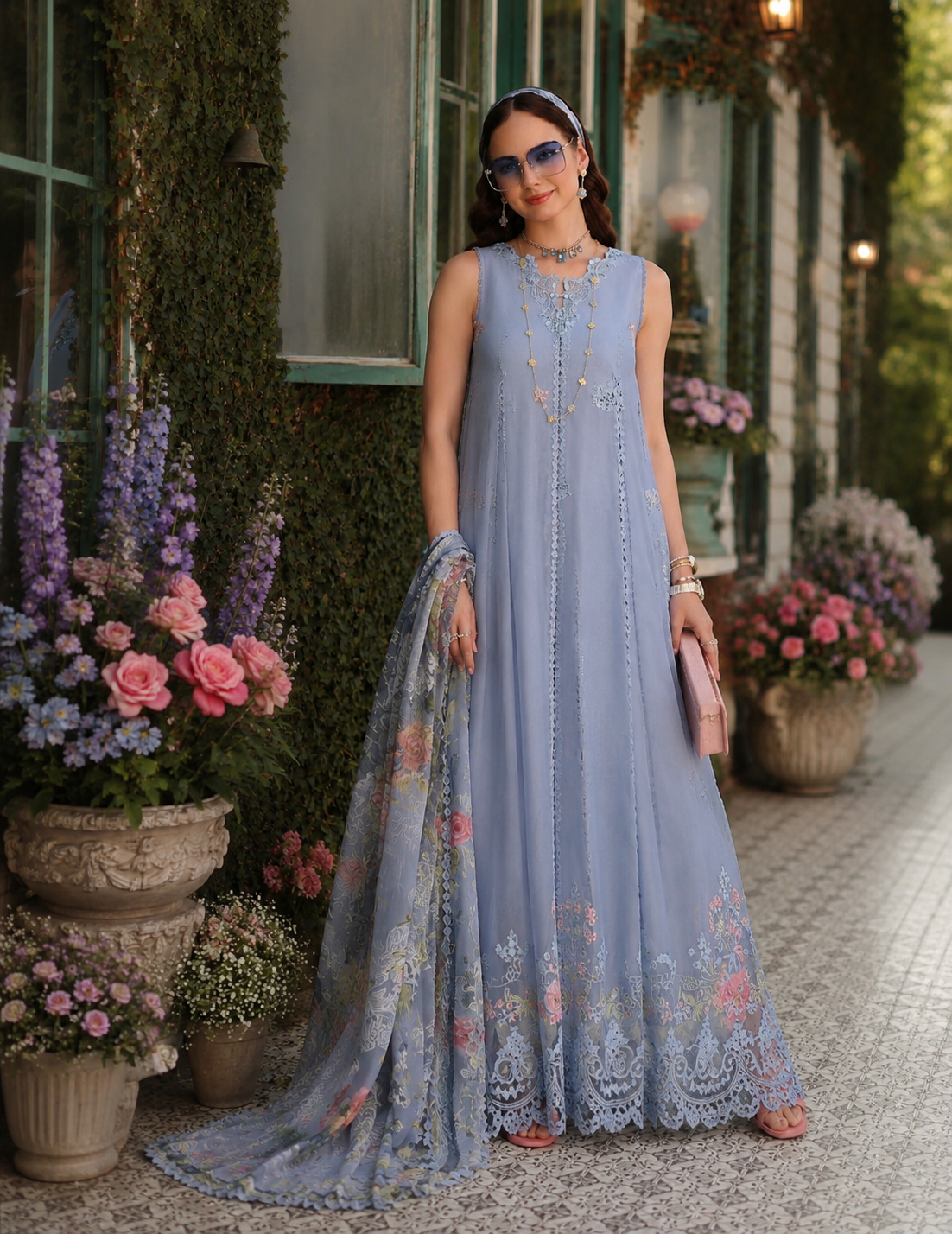 Noor by Saadia Asad | Noor Eid Printskhas 26 | D1 – Frozen Mist