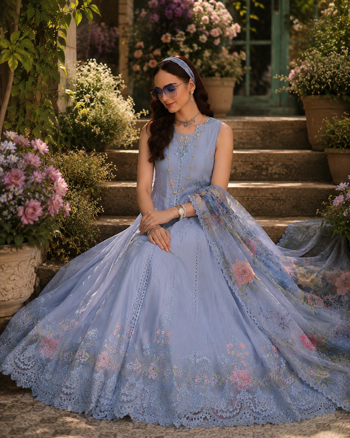 Noor by Saadia Asad | Noor Eid Printskhas 26 | D1 – Frozen Mist