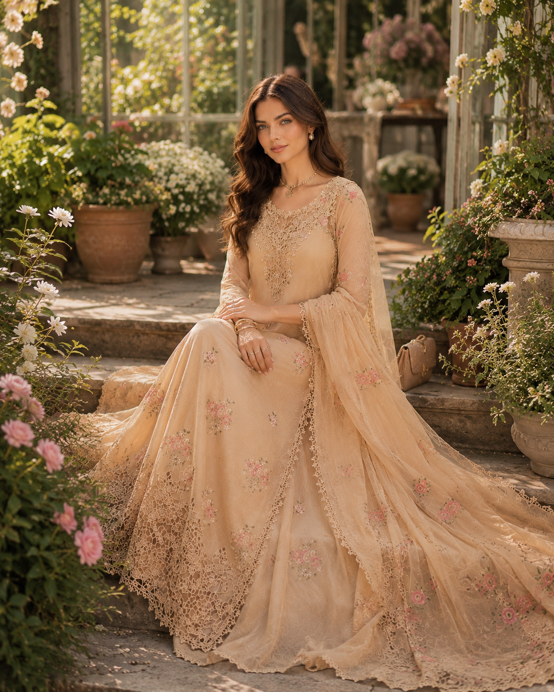 Noor by Saadia Asad | Noor Eid Printskhas 26 |D13 – Blush Peach