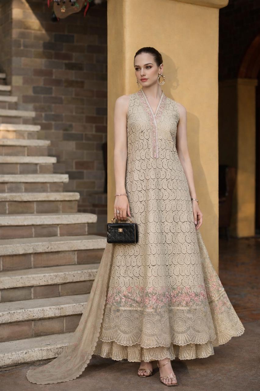 Saadia Asad | Luxury Eid Schiffli Laserkari 26 | D5 - A - Lunaria