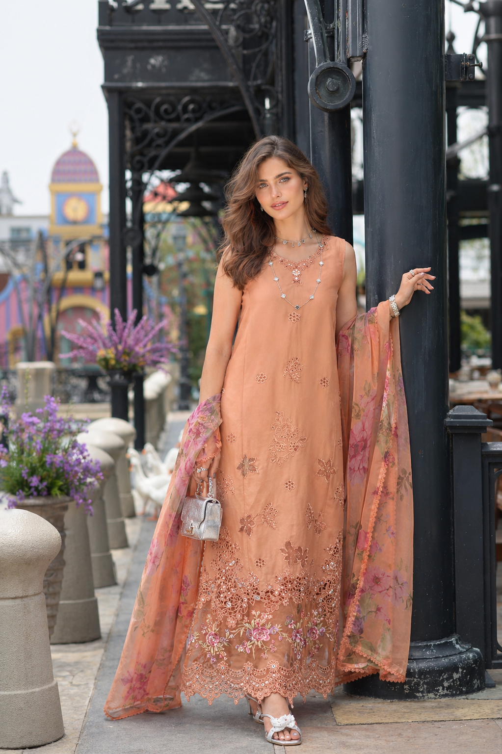 Noor by Saadia Asad | Eid Luxe Chikankari 26 | D6 - Apricot Allure