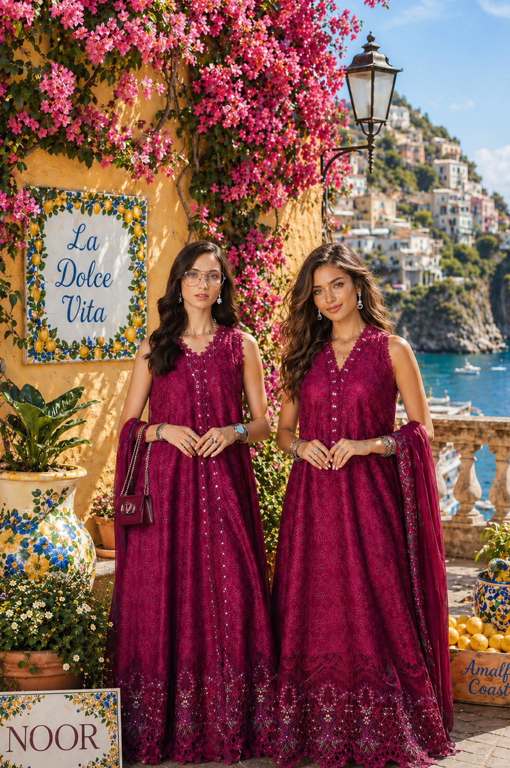 Noor by Saadia Asad | Luxury Eid Schiffli Laserkari 26 | D4 -Fuchia Élégance
