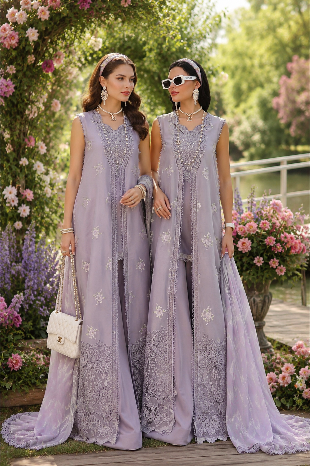 Noor by Saadia Asad | Noor Eid Printskhas 26 | D4 – Lavender Lights
