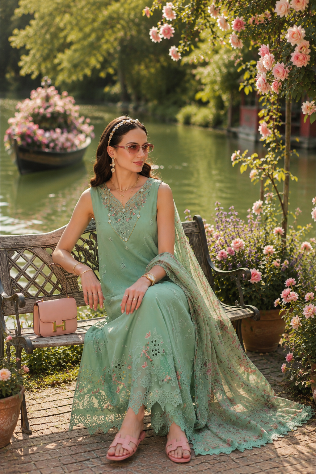 Noor by Saadia Asad | Noor Eid Printskhas 26 | D9 – Aqua Minté