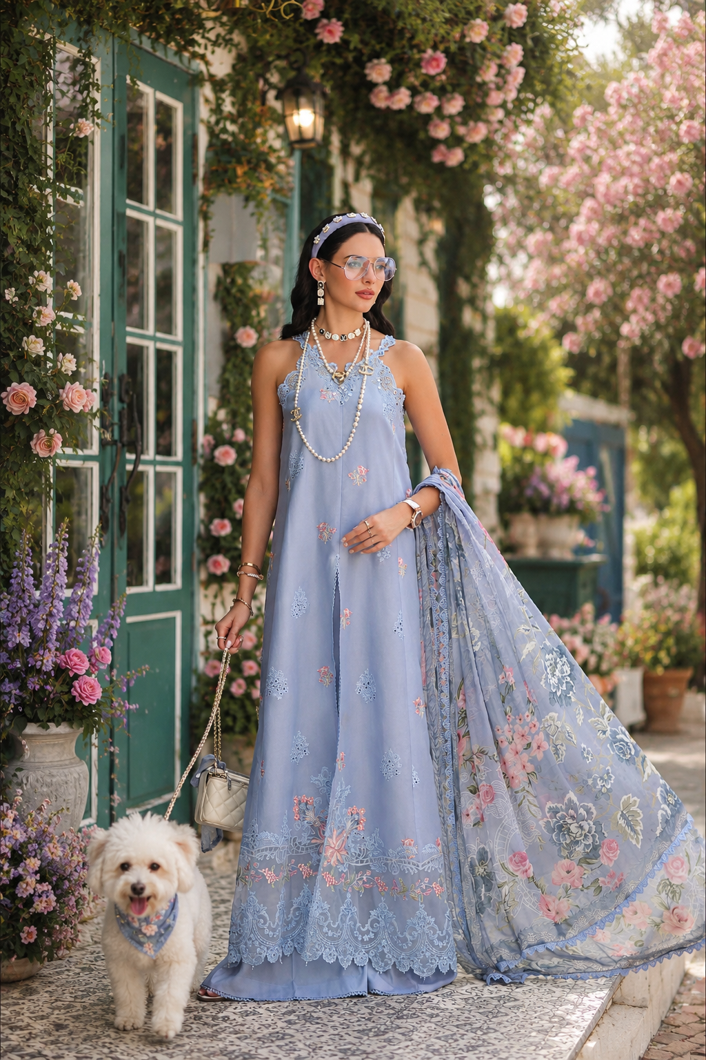 Noor by Saadia Asad | Noor Eid Printskhas 26 | D1 – Frozen Mist