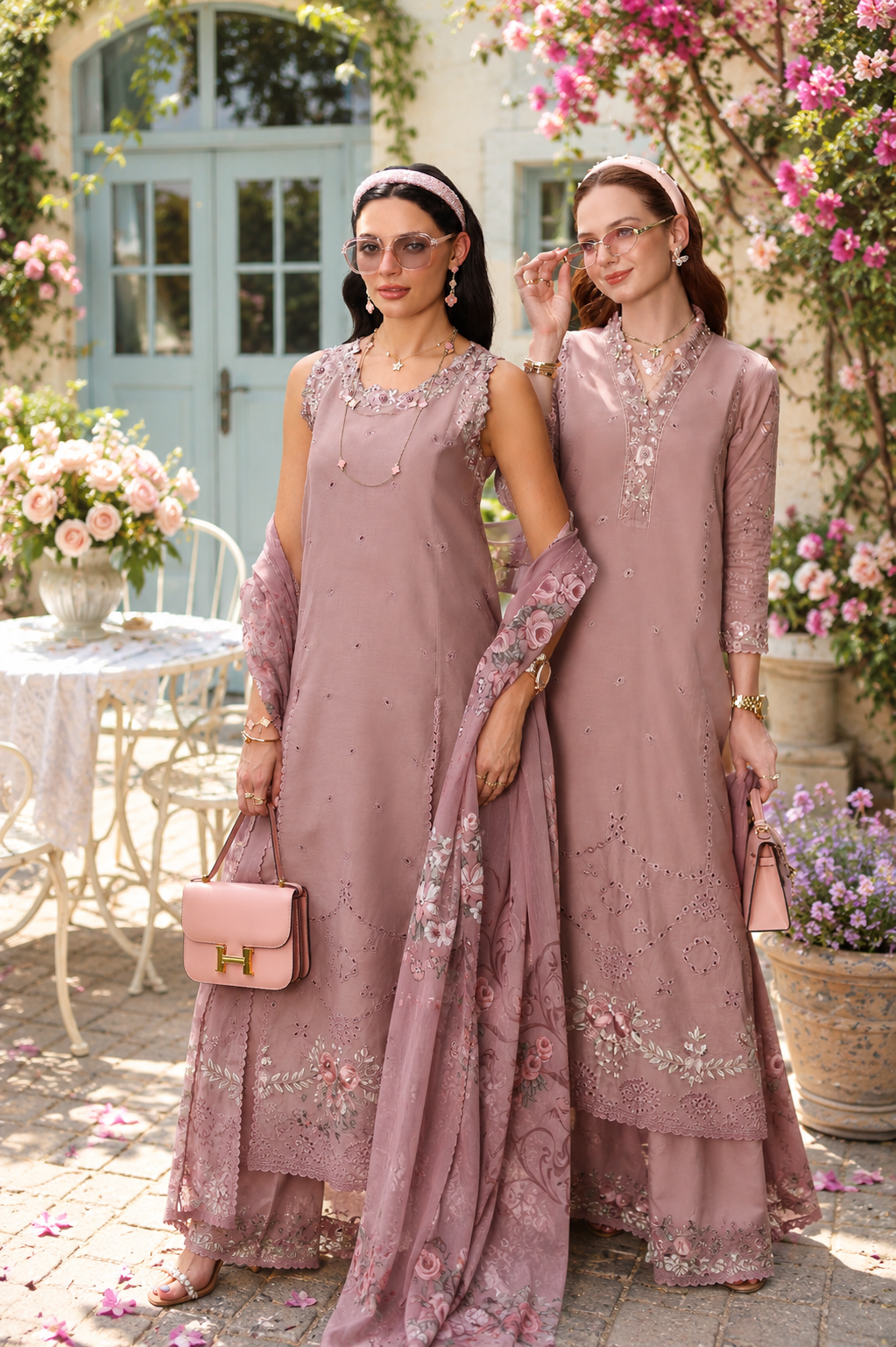 Noor by Saadia Asad | Noor Eid Printskhas 26 | D3 – Rose Éclat