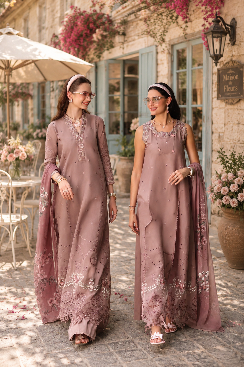 Noor by Saadia Asad | Noor Eid Printskhas 26 | D3 – Rose Éclat
