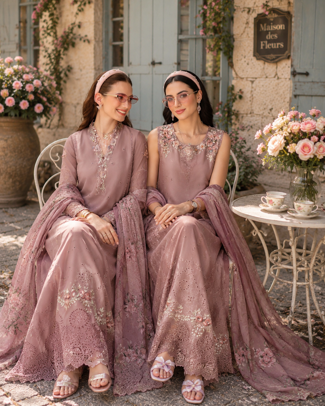 Noor by Saadia Asad | Noor Eid Printskhas 26 | D3 – Rose Éclat