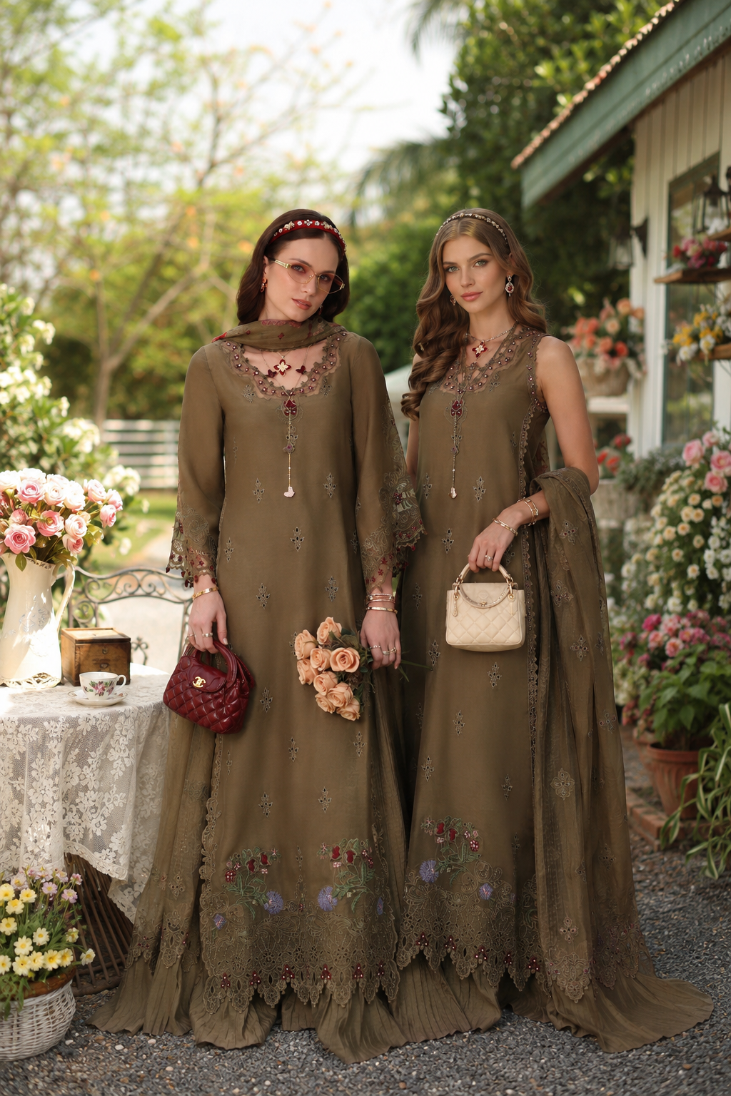 Noor by Saadia Asad | Noor Eid Printskhas 26 |D8 – Mocha Sienna