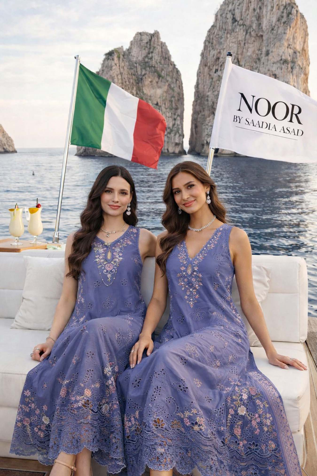 Noor by Saadia Asad | Luxury Eid Schiffli Laserkari 26 | D9 -Tropical indigo