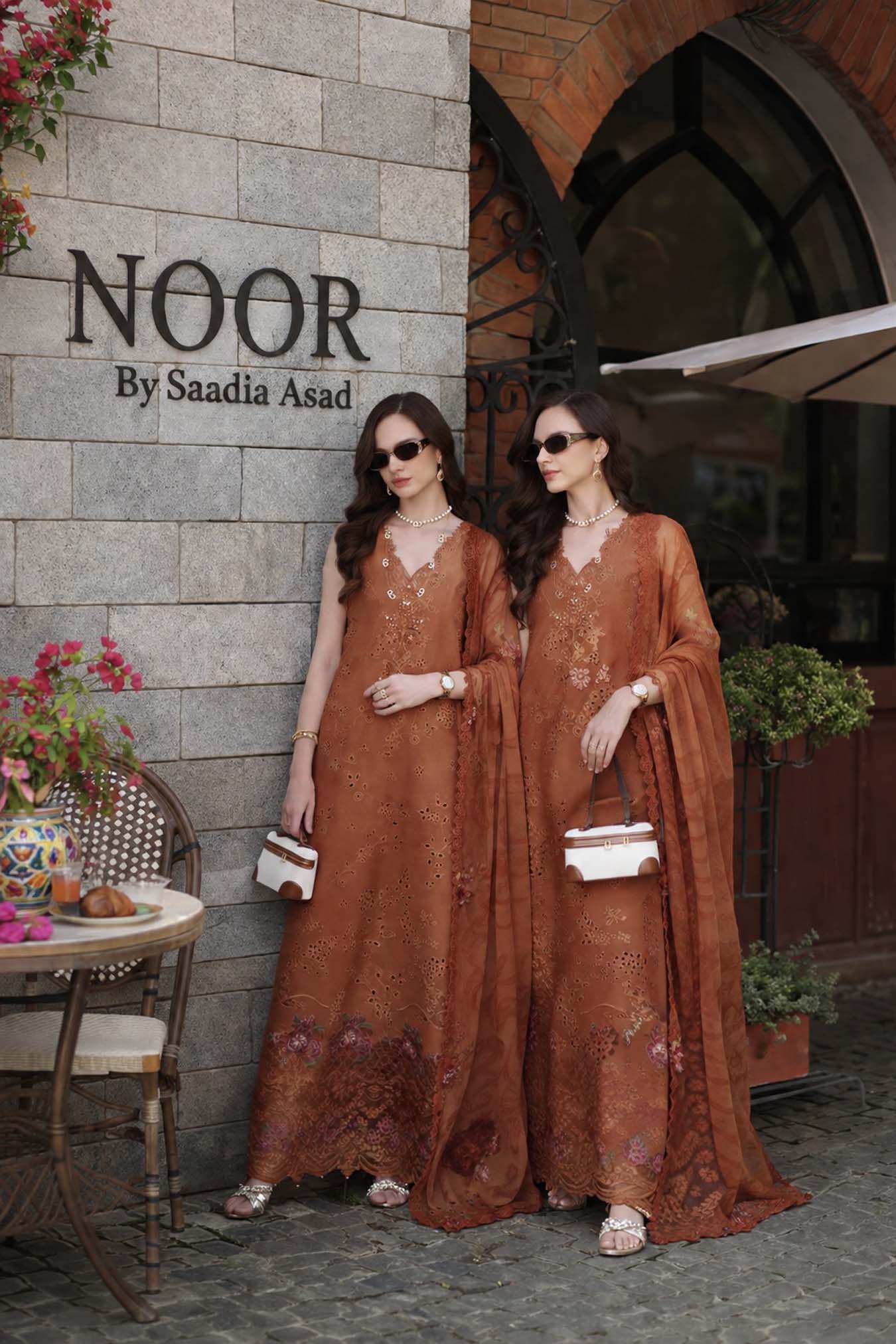 Noor by Saadia Asad | Luxury Eid Schiffli Laserkari 26 | D6 -Amber Rustique