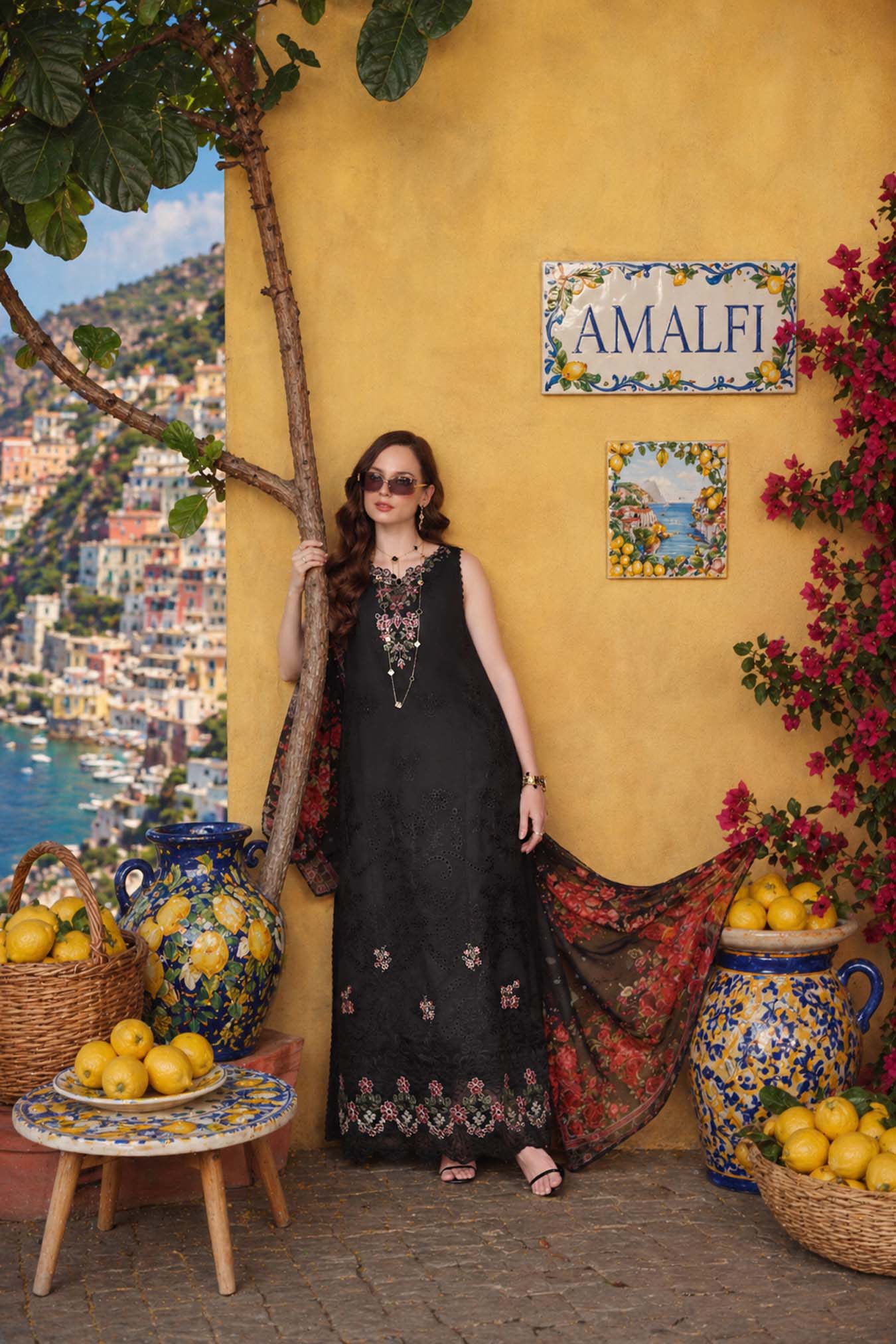 Noor by Saadia Asad | Luxury Eid Schiffli Laserkari 26 | D5 - Raven Black