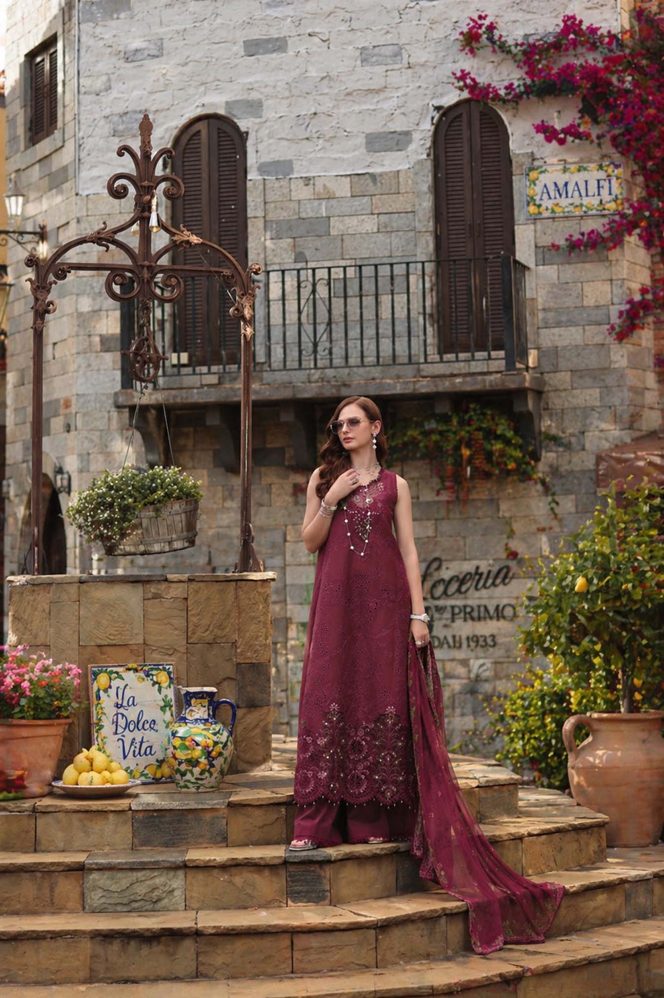 Noor by Saadia Asad | Luxury Eid Schiffli Laserkari 26 | D8 -Rasberry love