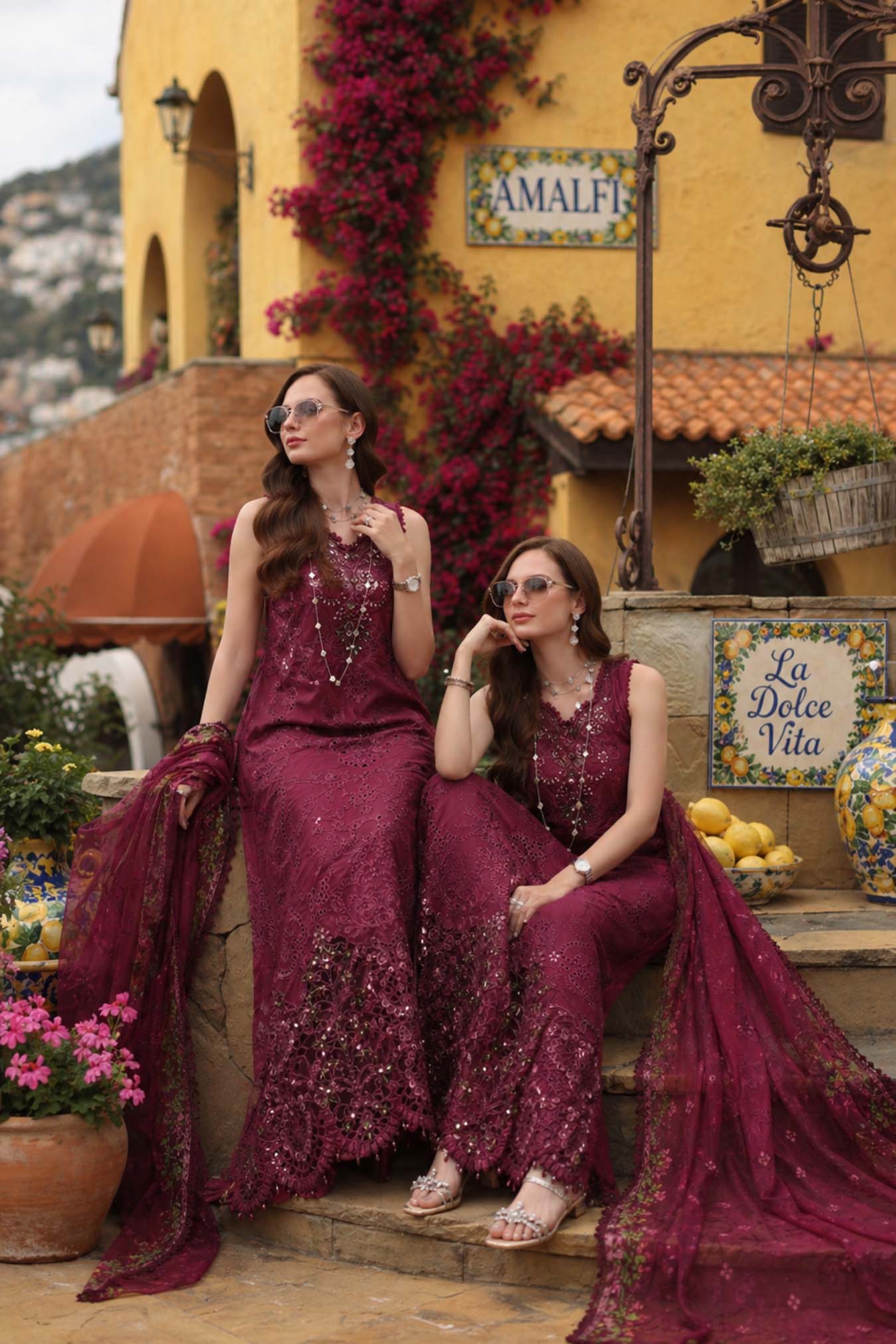 Noor by Saadia Asad | Luxury Eid Schiffli Laserkari 26 | D8 -Rasberry love