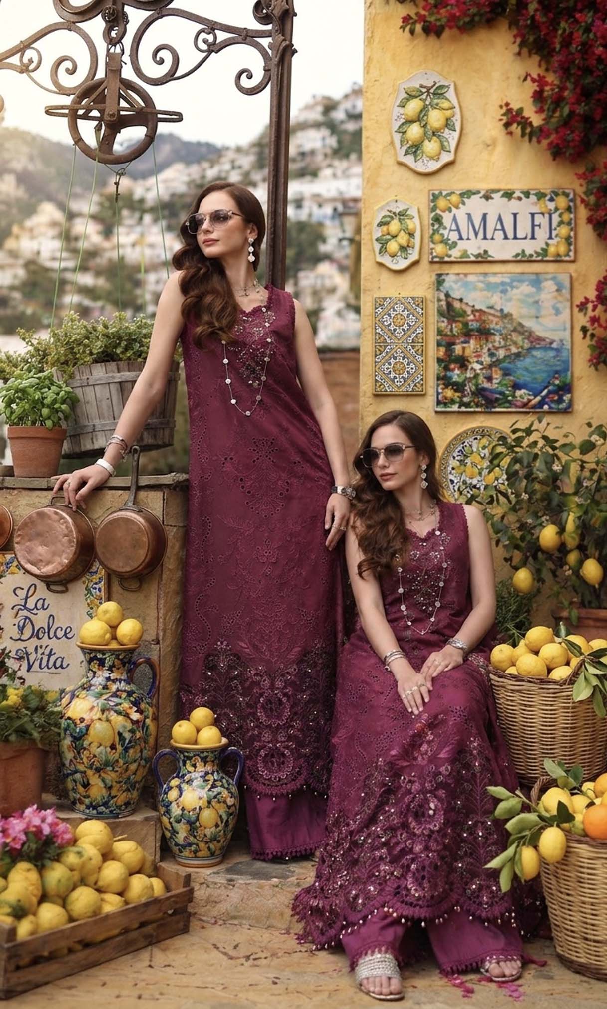 Noor by Saadia Asad | Luxury Eid Schiffli Laserkari 26 | D8 -Rasberry love