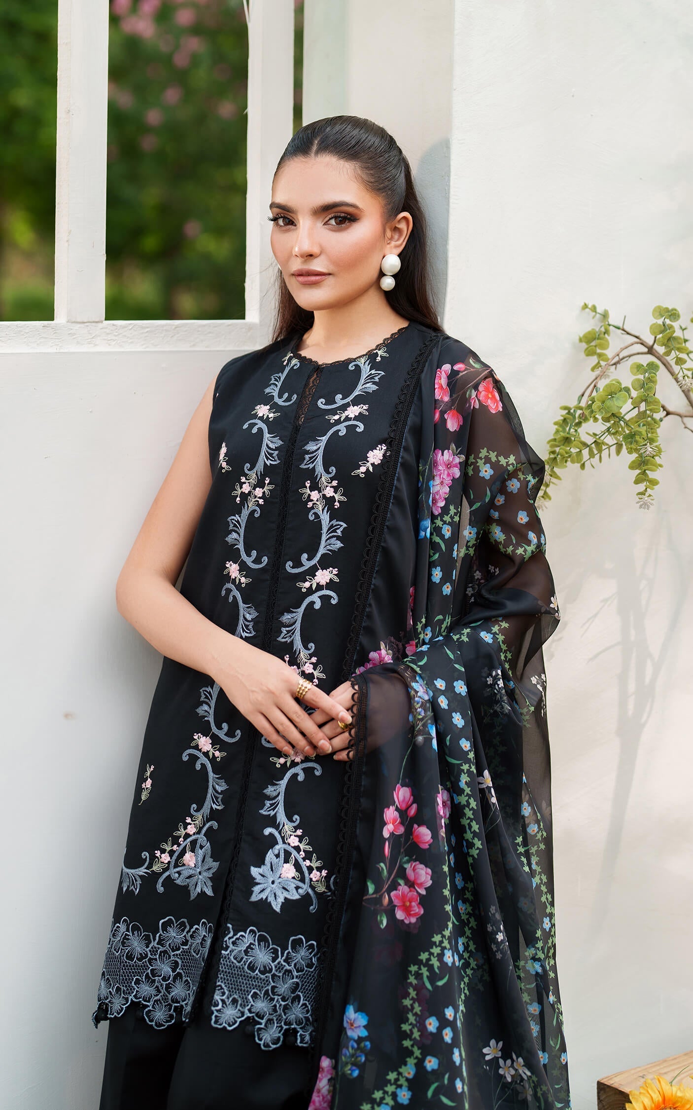 Asifa and Nabeel | Eden Cambric 25 | Ink Blossom ECU25-02