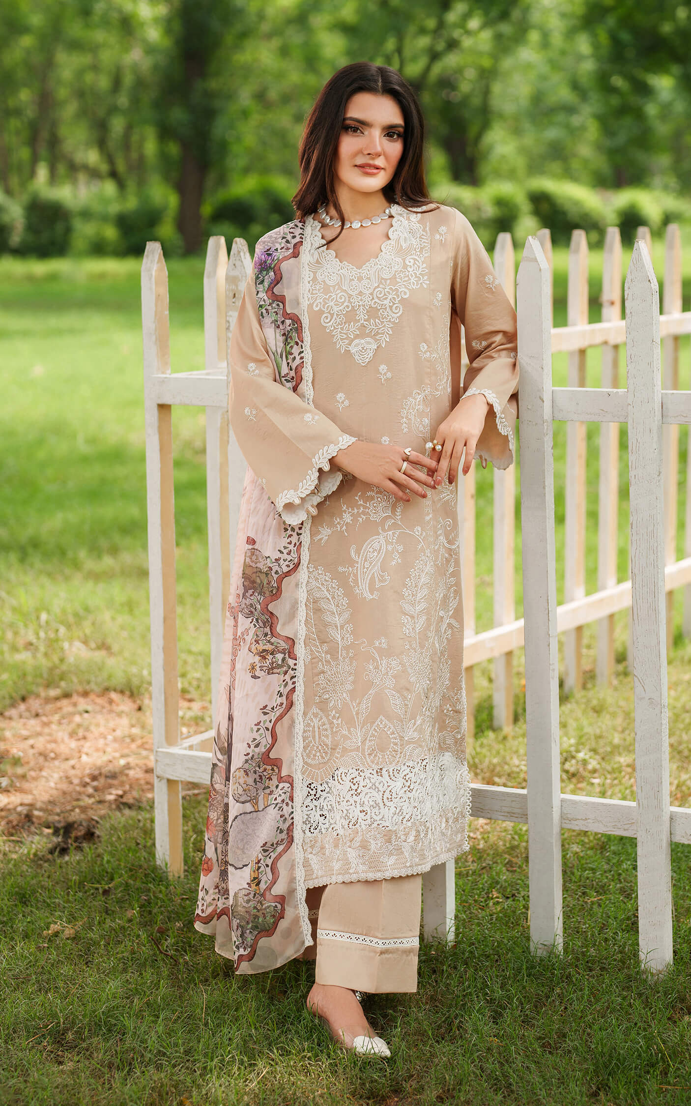 Asifa and Nabeel | Eden Cambric 25 | Ivory Haze ECU25-03
