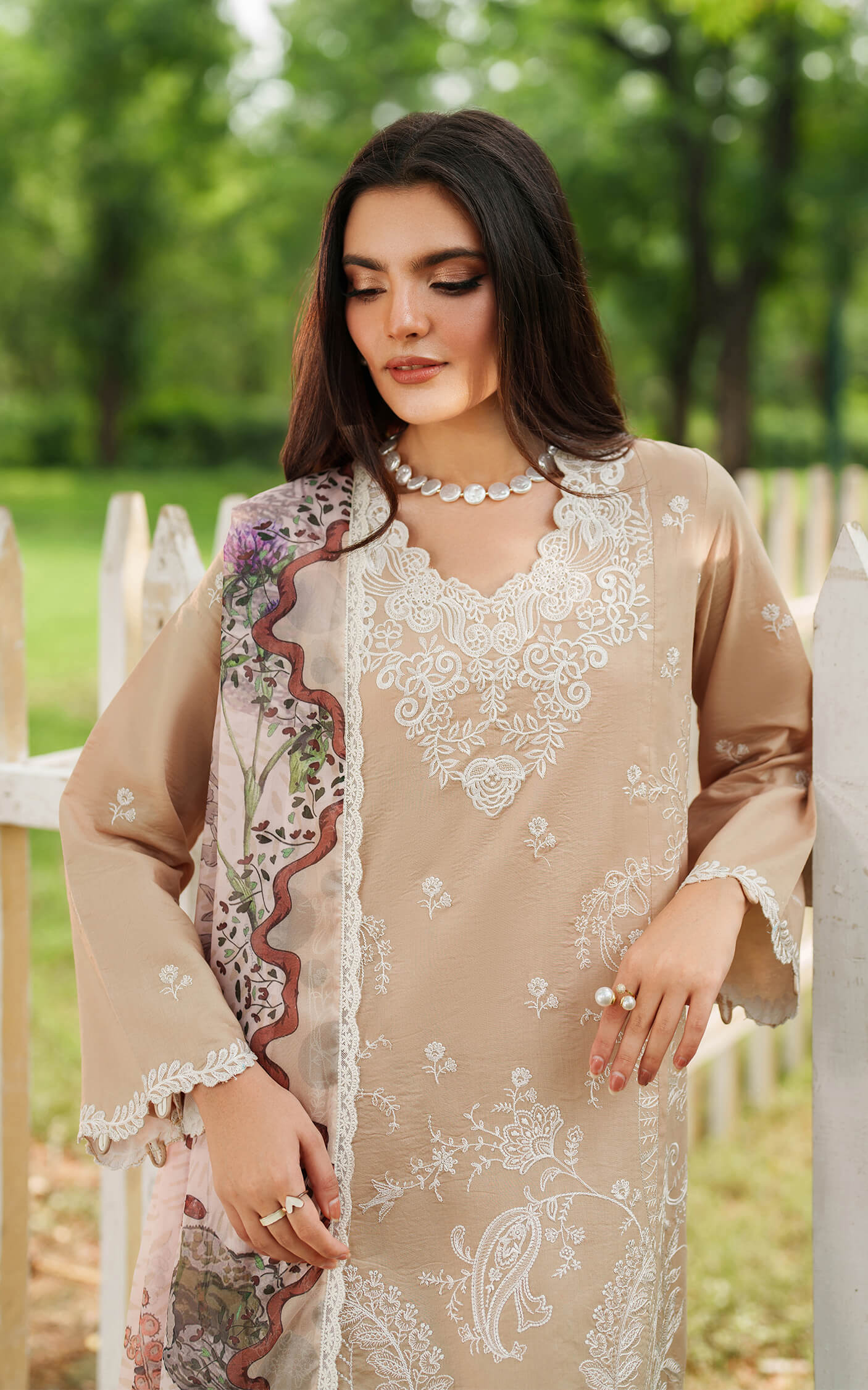 Asifa and Nabeel | Eden Cambric 25 | Ivory Haze ECU25-03