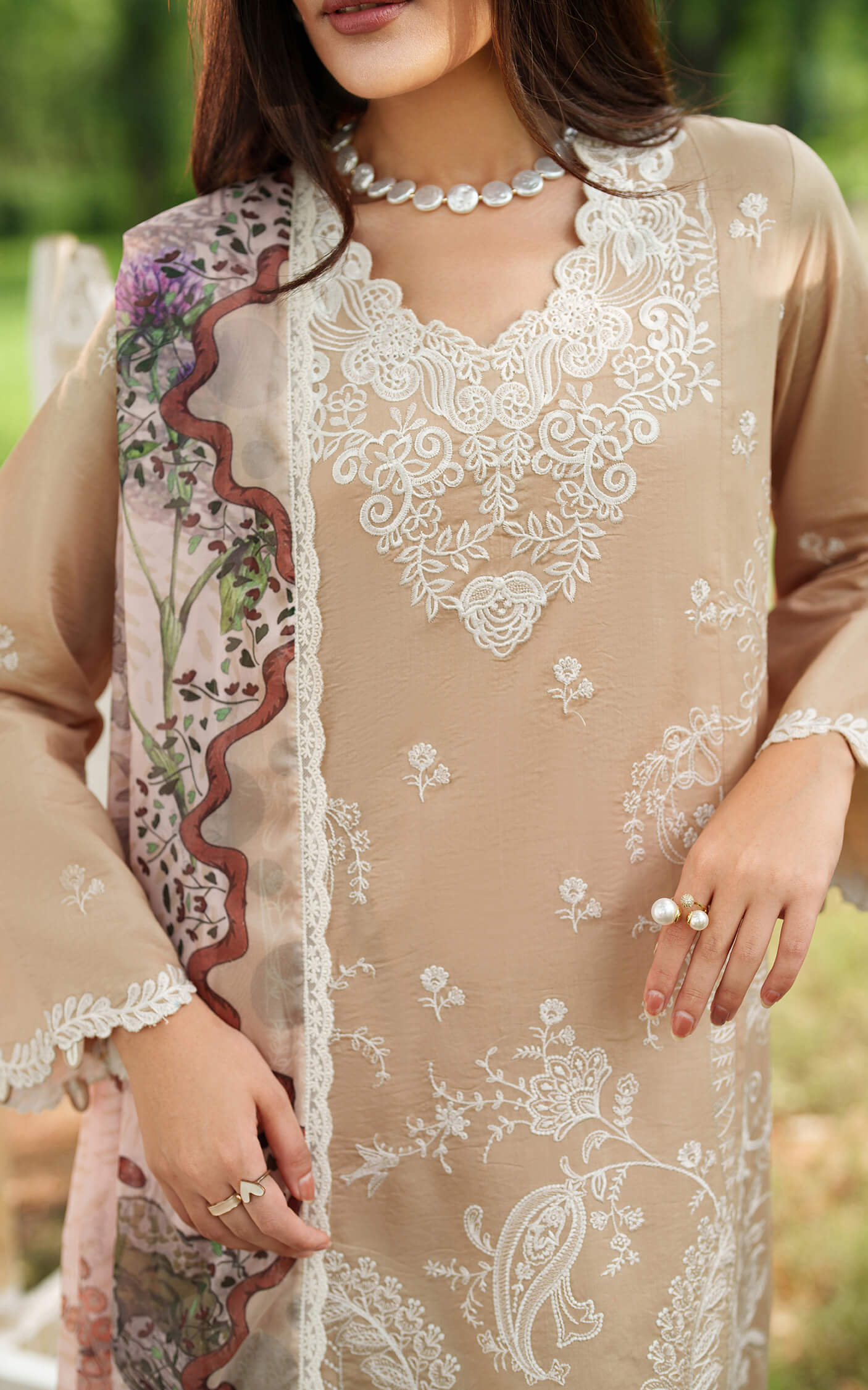 Asifa and Nabeel | Eden Cambric 25 | Ivory Haze ECU25-03