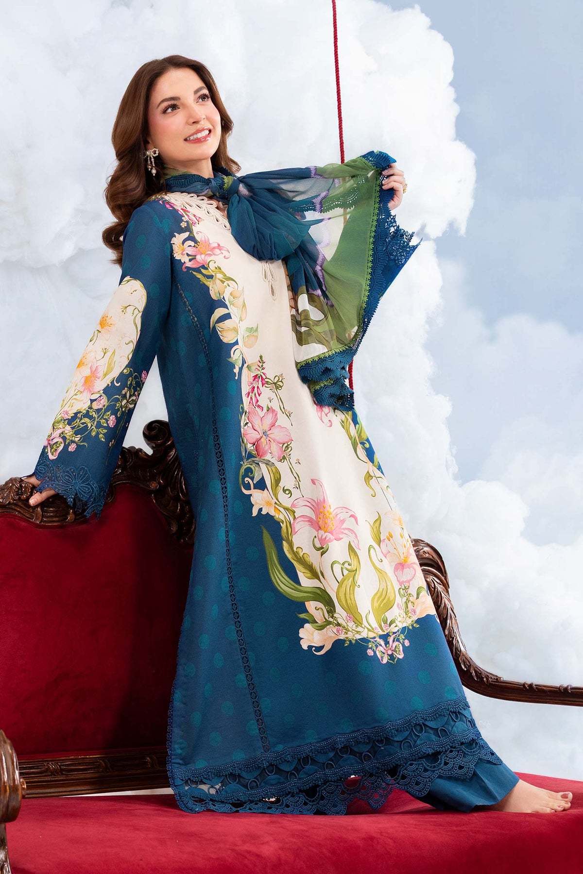 Maria B | M Basics Dreamscape Eid Lawn | MB-CUSV14-05B
