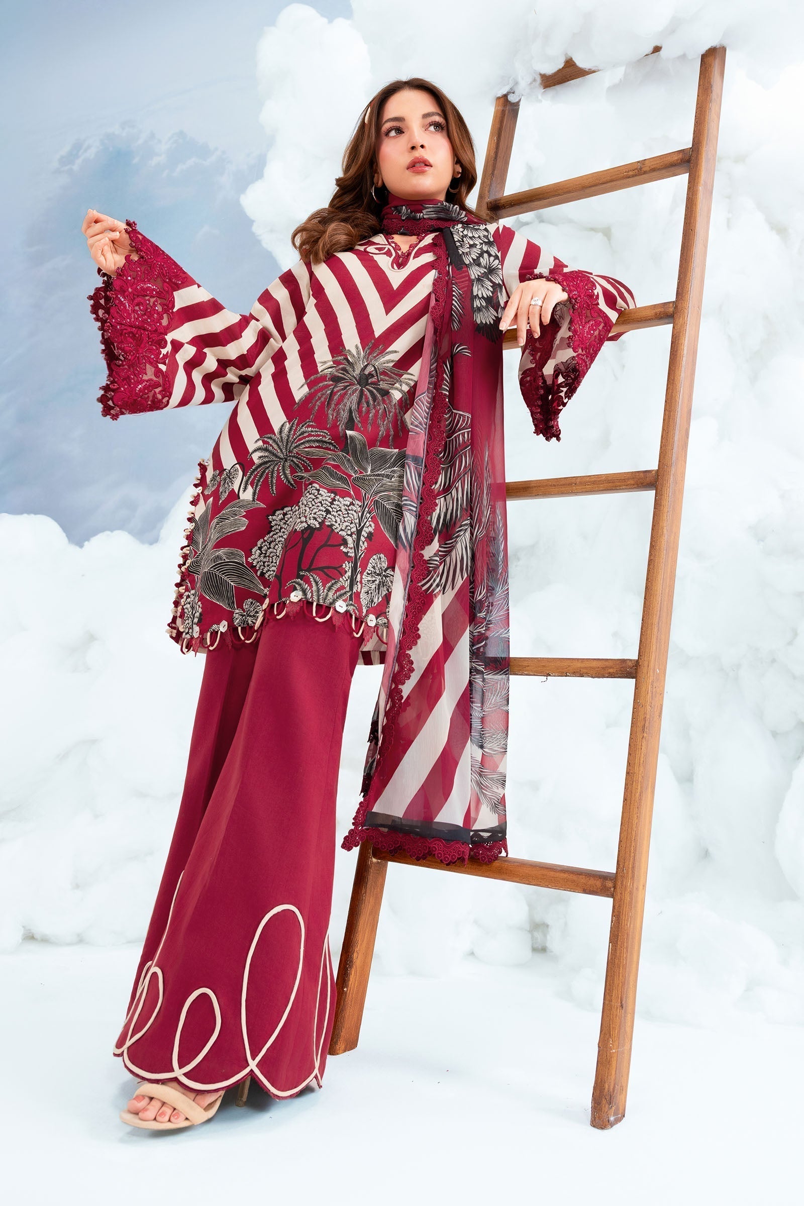 Maria B | M Basics Dreamscape Eid Lawn | MB-CUSV14-08B