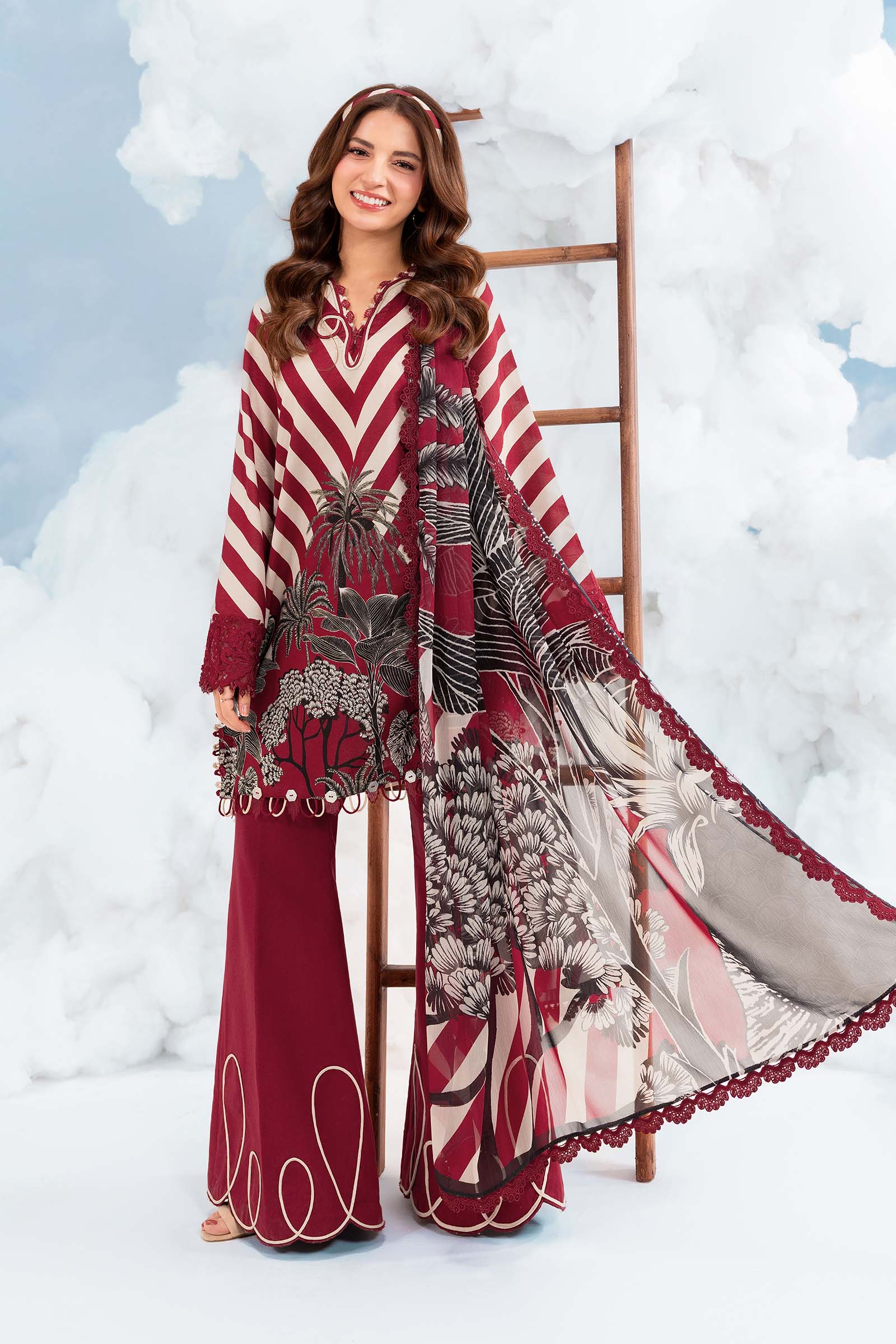 Maria B | M Basics Dreamscape Eid Lawn | MB-CUSV14-08B