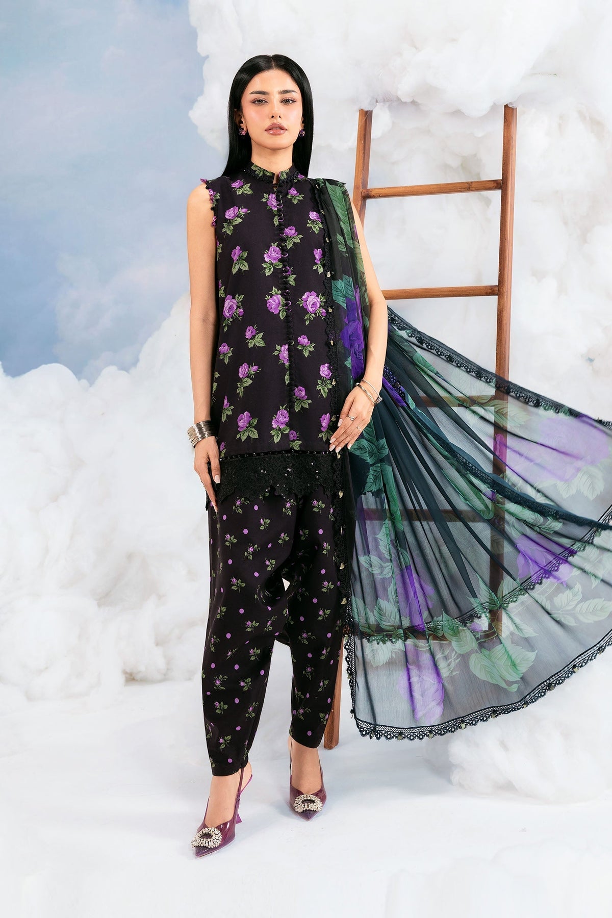 Maria B | M Basics Dreamscape Eid Lawn | MB-CUSV14-09B