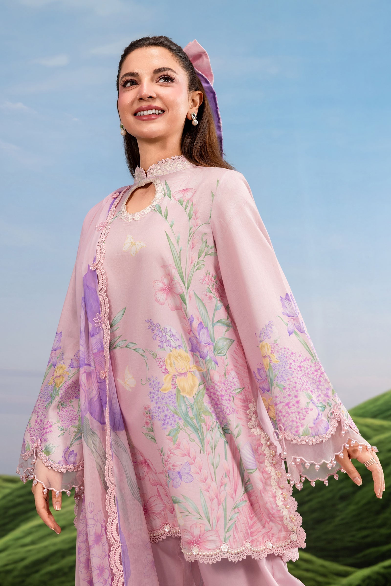 Maria B | M Basics Dreamscape Eid Lawn | MB-CUSV14-10B