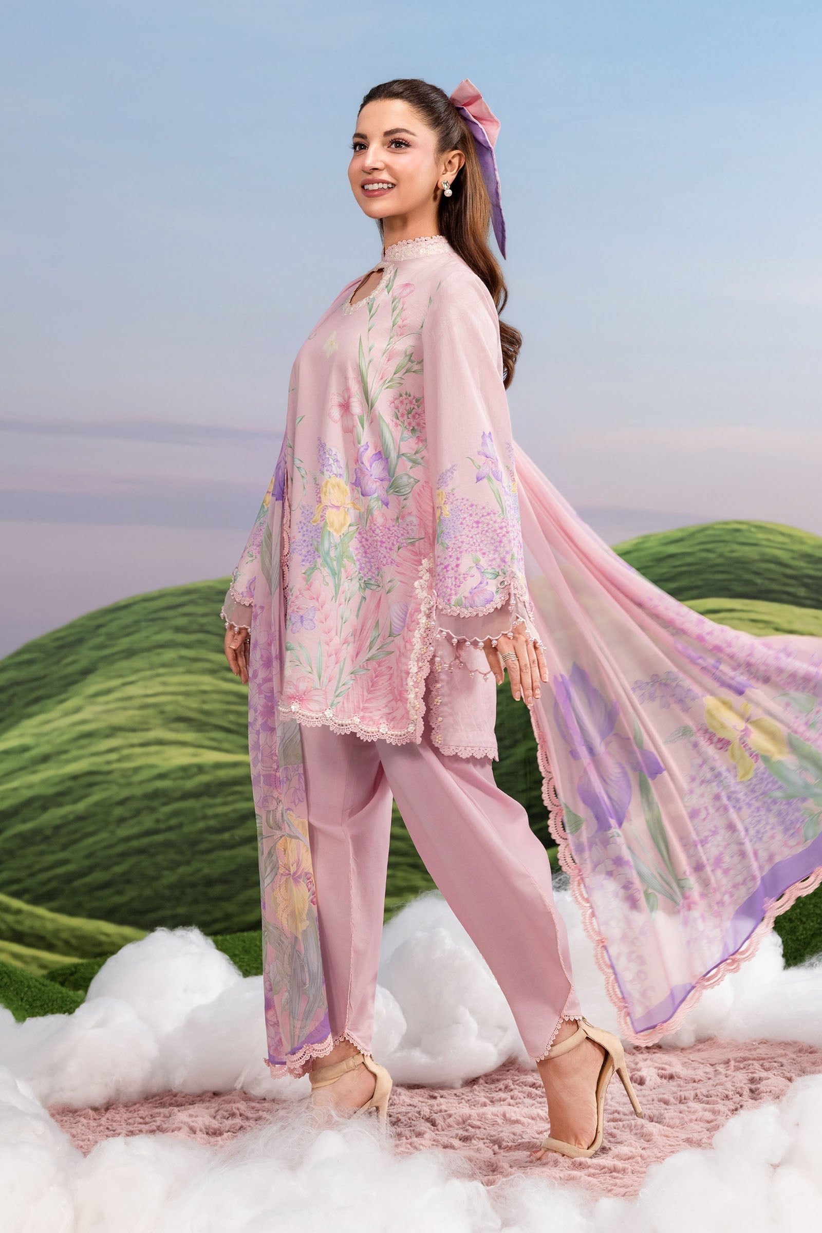 Maria B | M Basics Dreamscape Eid Lawn | MB-CUSV14-10B