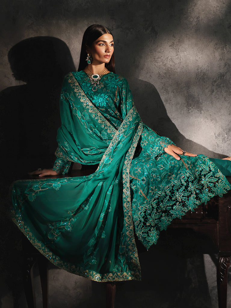 Rajbari | Sage Chiffon Edit | Opulance