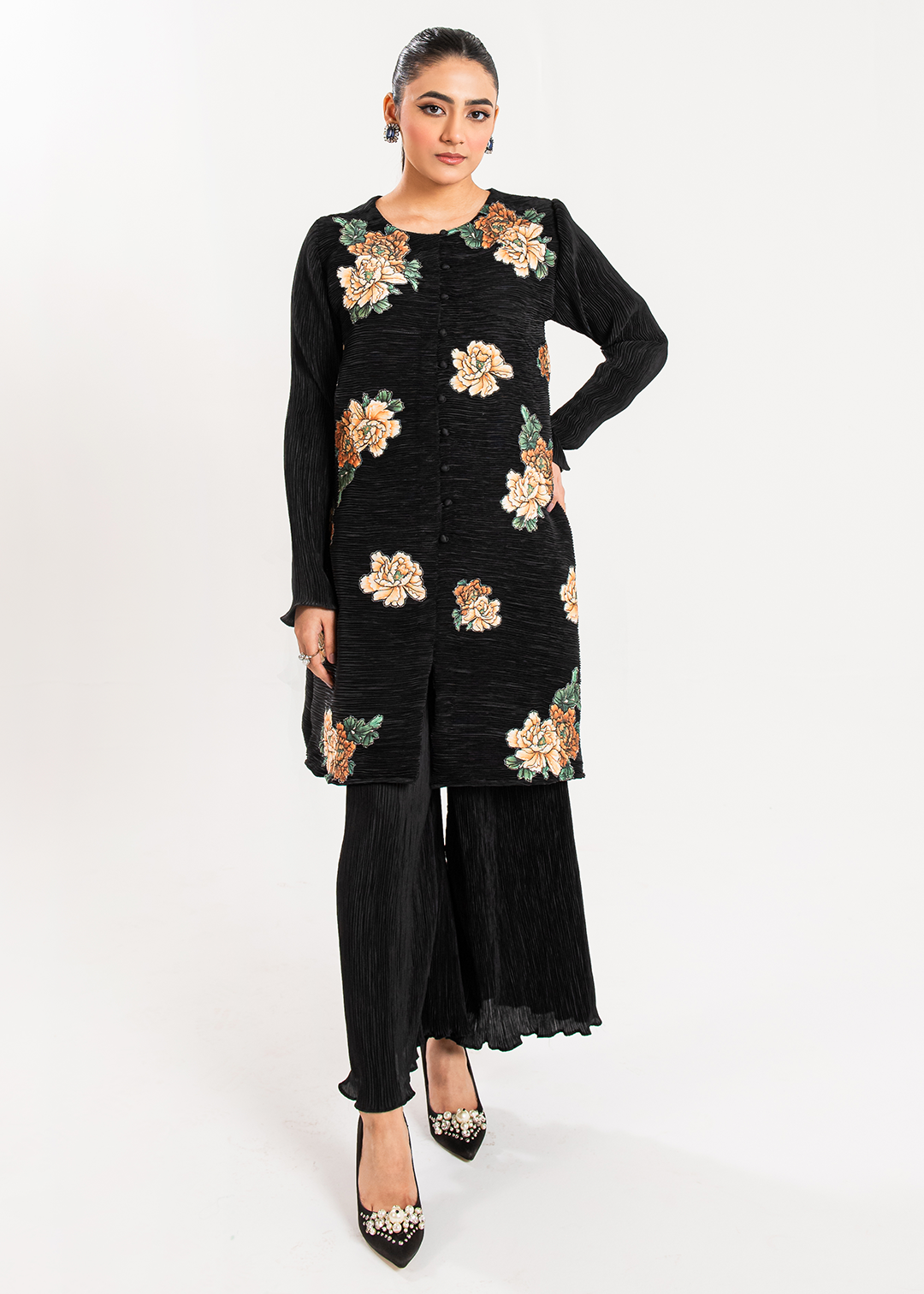 Maria Osama Khan | Claire Pleated Silk | Twilight
