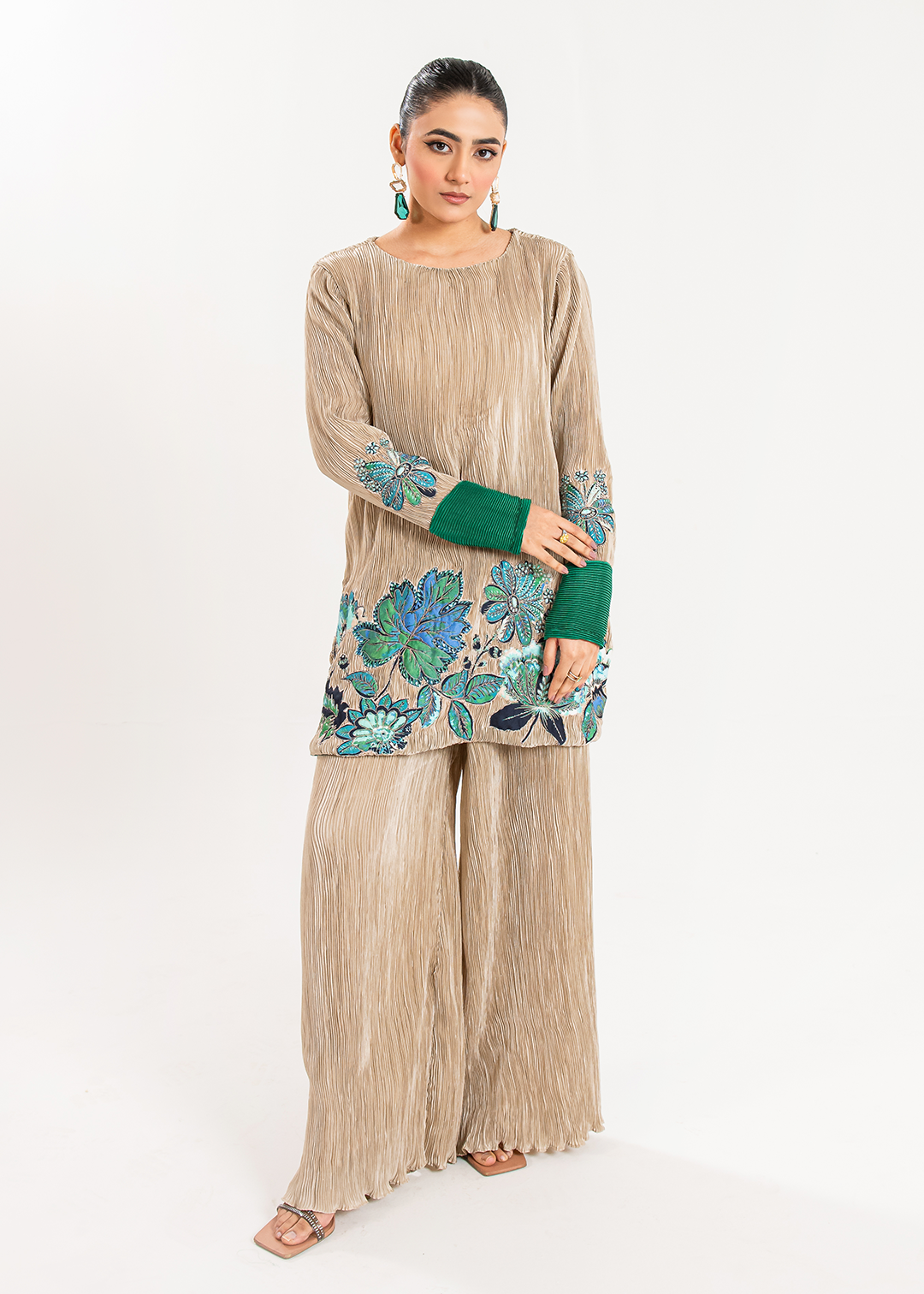 Maria Osama Khan | Claire Pleated Silk | Stardust