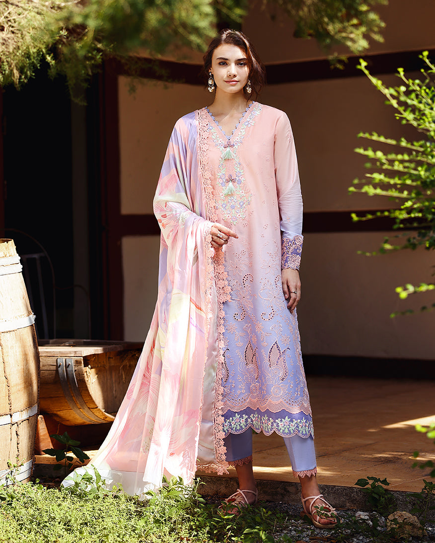 Mushq | Solace Ombre Chikankari | Morning Veil